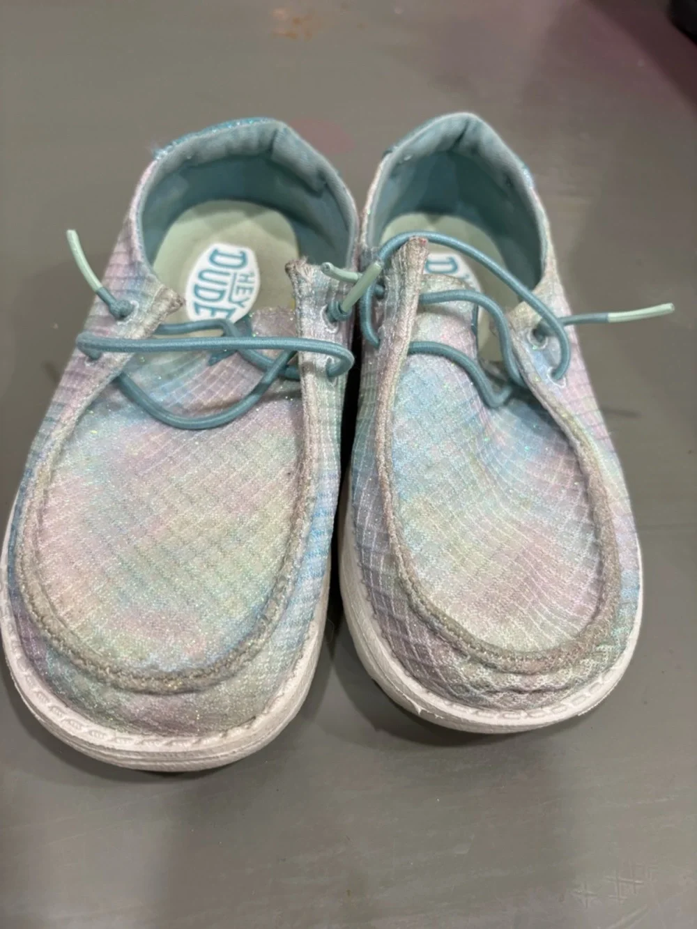 Hey Dude Kids Teal Sparkle Slip-Ons